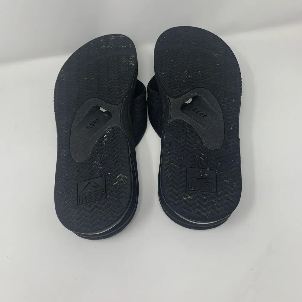 Reef Fanning Shoes Mens Size 15 Black Thong Flip Flop Sandals Comfort Casual